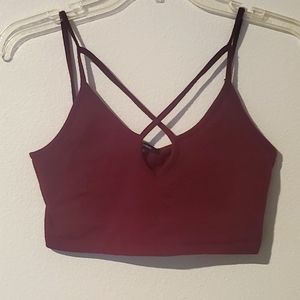 Burgundy Criss Cross Crop Top